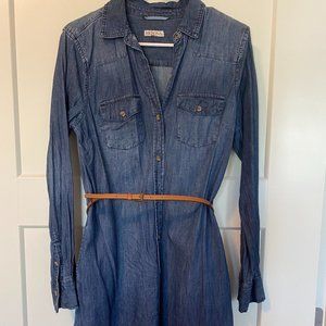 Merona Denim Long Sleeve Button-Down Dress with Pockets